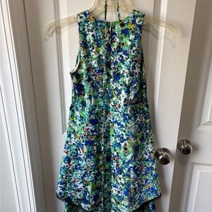 Ann Taylor Vibrant Green and Blue Dress